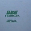 BBE 402 SONIC MAXIMIZER USER INSTRUCTION OPERATING MANUAL