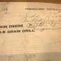 Vintage JD John Deere DR-B Grain Drill Predelivery Instructions Manual