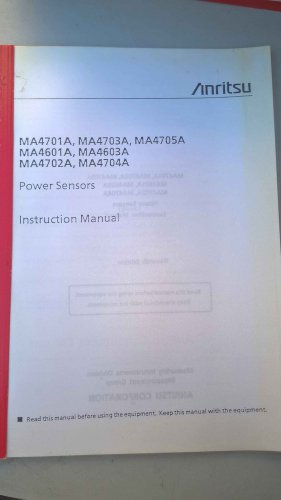 ANRISTSU MA4701A/03A/05A MA4601A/03A MA4702A 04 Power Sensors Instruction Manual