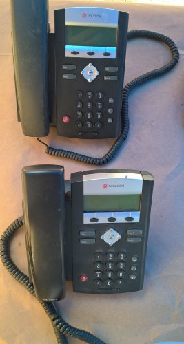 (2) Polycom Soundpoint IP 335 SIP Conference Speaker Phones IP335 w/HDvoice POE