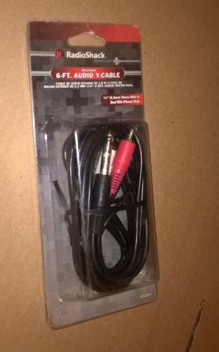 NEW Radioshack Gold Series 6Ft Audio Y Cable 6.3MM Male to Dual RCA Male 4202547