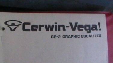 Cerwin Vega GE-2 Graphic equalizer Service Repair Technical manual GE2 Operation
