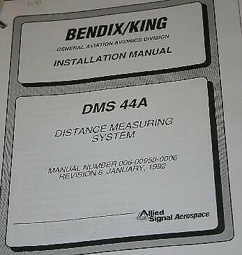 Bendix King DMS-44A Distance Measuring System Install Installation manual DMS44A