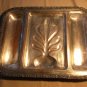 Antique Silver Tray Ornate Trim Heavy Copper with Silver Plate 20 x 16 Vintage