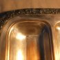 Antique Silver Tray Ornate Trim Heavy Copper with Silver Plate 20 x 16 Vintage