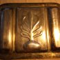 Antique Silver Tray Ornate Trim Heavy Copper with Silver Plate 20 x 16 Vintage