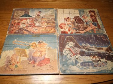 Disney Puzzles Bill Layne Elves Pigs Polar Bears Vintage Christmas