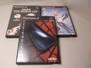 3 Play Station 2 Video Games Spiderman Salt Lake 2002 FIFA World Cup