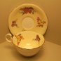 Aynsley Cup & Saucer H 611/6 Yellow Red Rose Gold Flower Pattern Antique Vintage