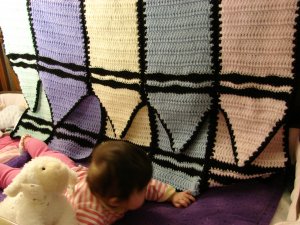Crocheted Crayon Afghan Blanket