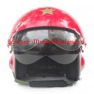Chinese Military Air Force Red Jet Pilot Open Face Motorcycle Helmet & Visor M / L / XL / XXL
