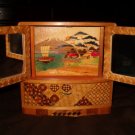 VINTAGE JAPANESE MARQUETRY WOOD JEWELRY CHEST