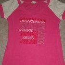 SOUTHPOLE PINK & WHITE T-SHIRT WITH RHINESTONES SIZE L