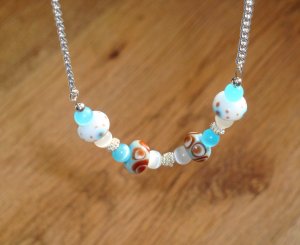 Java Blue Lampwork Necklace