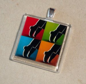 Michael Jackson Pop Art Glass Tile Pendant