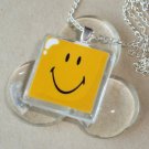Happy Smile Glass Tile Pendant