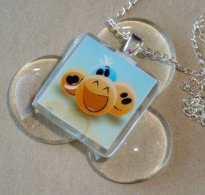 Faces Glass Tile Pendant
