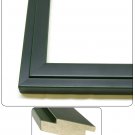 10 x 12 Inches Black w/ Green Pinstripe Wood Frame 10x12 -- skuF10169_10x12
