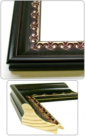 10 x 12 Mahogany w/ Gold Pattern Wood Frame 10x12 -- skuF10159_10x12