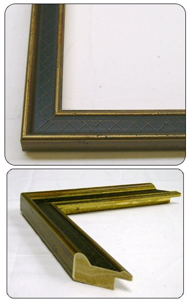 10 x 12 Traditional Navy and Gold Wood Frame 10x12 -- skuF10135_10x12