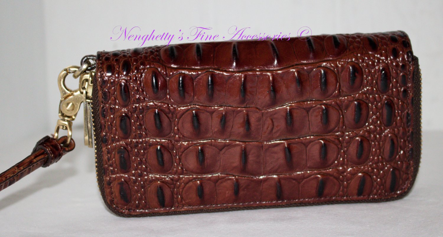 Vintage Brahmin Zoe Double Zip Wristlet Wallet