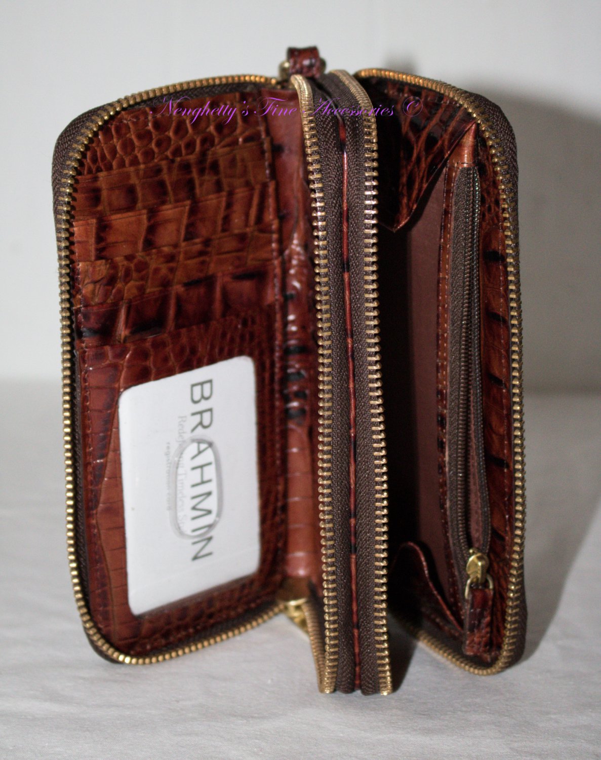 Vintage Brahmin Zoe Double Zip Wristlet Wallet 8746