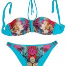 Floral Bandeau Top Bikini (Blue or Ocean Blue)