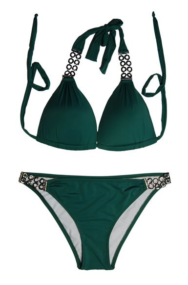 2pc Designer Bikini (Coffee, D.Green, Black)