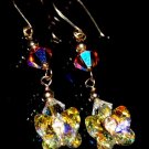 14ct GF SWAROVSKI CRYSTALS BUTTERLY DANGLE EARRINGS