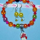 TODDLER/KIDS/GIRLS CUTE SHOE CHARM BRACELET/EARRING SET