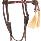 Futurity Rawhide Horse Headstall with Tassels