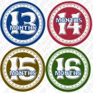 CIRCLES MONTHLY ONESIE STICKERS 13-24 MONTHS by Onesie Stickers, Free Milestone Stickers CIRCLES MONTHLY ONESIE STICKERS 13-24 MONTHS by Onesie Stickers, Free Milestone Stickers