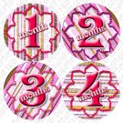 PINK AND BROWN ONESIE STICKERS, 1-12 months, striped SCRAPBOOK picture stickers