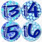 BLUE POLKA DOTS "Bubbles" Onesie Stickers 13-24 months Plus 8 Free Milestone Stickers