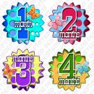 MONTHLY ONESIE STICKERS 1 to 12 months "Fading Polka Dots" by Onesie Stickers baby shower gifts