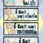 Monthly Onesie stickers Boy Monkey Stripes blue white baby shower gifts