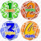 Monthly Onesie stickers bright colorful TIC TAC TOE baby shower gifts Monthly Onesie stickers bright colorful TIC TAC TOE baby shower gifts