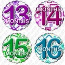 Monthly Onesie stickers BOX SQUARES 13 to 24 months baby shower gifts Monthly Onesie stickers BOX SQUARES 13 to 24 months baby shower gifts