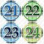 BLUE WHITE GINGHAM pattern Onesie stickers for mom to be