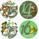 Boys Green Monkeys Onesie monthly stickers for mom to be Boys Green Monkeys Onesie monthly stickers for mom to be