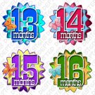 Fading Polka Dots Monthly Onesie stickers baby album stickers