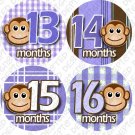 Purple Monkey Stripes Monthly Onesie stickers baby album stickers Purple Monkey Stripes Monthly Onesie stickers baby album stickers