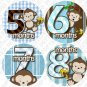Boy blue Monkeys Go Bananas Baby Month Stickers baby album stickers
