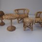 Adorable Wicker Dollhouse Furniture Sofa, Love seat, Bar Height Bistro Chair &Tables