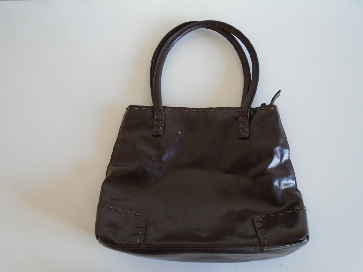 XOXO Faux Leather Dark Brown Medium Size Tote Bag