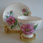 Genuine Bone China Tea Cup & Saucer Pink Floral Motif and Gold Trim. Ship Fast