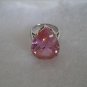 Gorgeous Heart Shape Petal Pink Silver Tone Ring - Great Valentine Gift