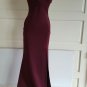 Small Emerald Sundae Women Burgundy Slit Thigh Sleeveless Pleated Party Dress