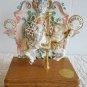 Vintage WILLITTS DESIGNS Group II Wood Base Porcelain Carousel Horse Music Box