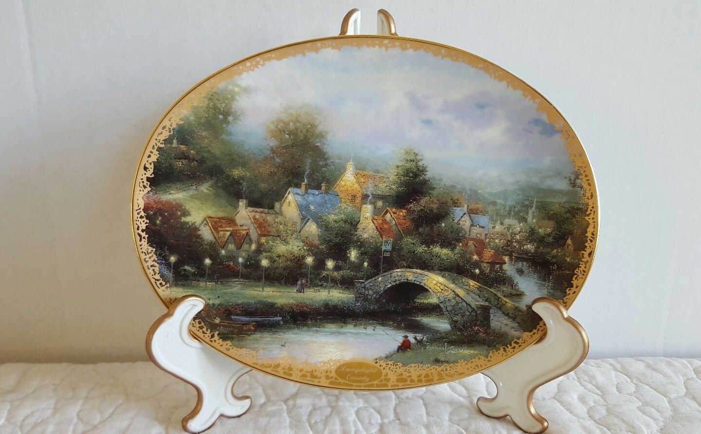 THOMAS KINKADE LAMPLIGHT COUNTY PLATE BRADFORD EXCHANGE 1995